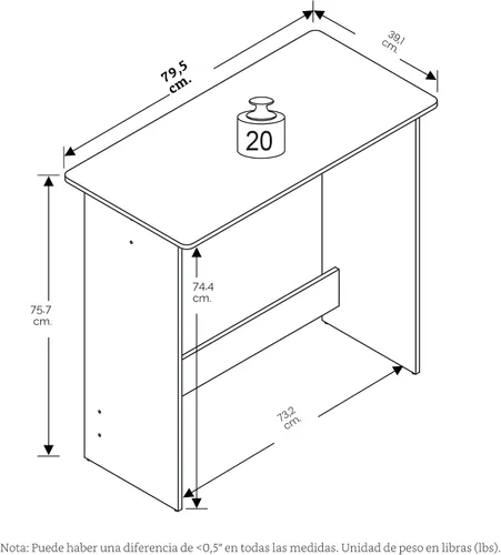 Vista 3 de Furinno Simplistic - Escritorio rústico para computadora de 31 pulgadas, escritorio de oficina pequeño, escritorio rectangular de oficina en casa