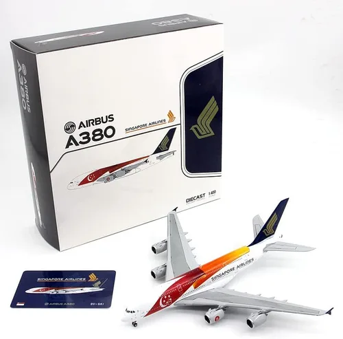 Vista 4 de JC Wings Singapore Airlines para Airbus A380 9V-SKI 1/400 DIECAST modelo preconstruido