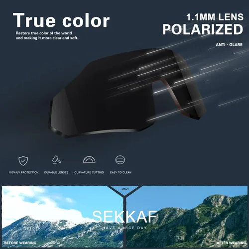 Vista 7 de SEKKAF Gafas de sol deportivas polarizadas para hombres y mujeres, protección UV, ligeras, para correr, ciclismo, almohadillas antideslizantes