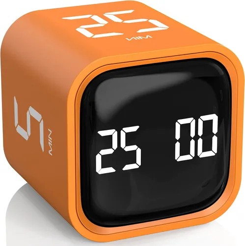 Vista 13 de Temporizador giratorio Pomodoro de 5, 25, 10 50 minutos preestablecido, temporizador de productividad de escritorio con sensor Gra vity, cubo