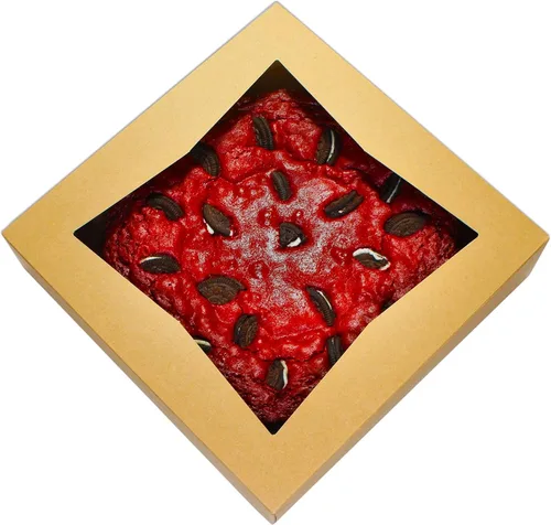 Vista 5 de BAKELUV Cajas para tartas de 10 x 10 x 2.5 pulgadas Marrón/12 piezas/autoemergentes