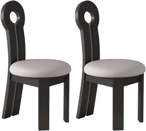 Vista 56 de YVYKFZD Dining Chairs Set, Solid Wood Dining Room Chair, Upholstered Kitchen Chairs, Unique Key-Shaped Living Room Chair, for Offices Bedroom Study