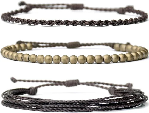 Vista 44 de Pulsera curativa hecha a mano con cuentas de piedra natural, regalo para hombres, pulsera de cuerda ajustable
