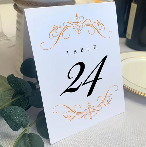 Vista 15 de Classic Flourish - Números de mesa de boda, negro, 1-10, doble cara, tienda de campaña o uso en un soporte, ideal para fiestas y restaurantes