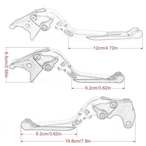 Vista 3 de Brake Clutch Lever for Be&Nelli Jinpeng 502 TRK502 TRK 502X 2018-2023 Motorcycle CNC Adjustable Extendable Handle Bar Folding Brake Clutch Levers