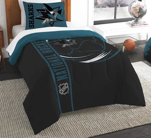 Vista 22 de Juego de edredón y funda de almohada para cama individual o matrimonial/queen, con licencia oficial de la NHL