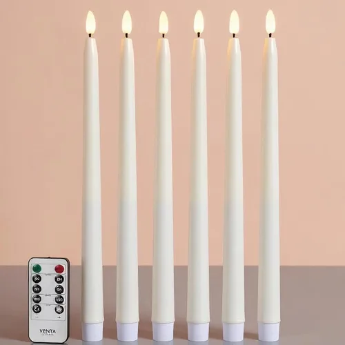 Vista 19 de VENTA Juego de 3 velas de pilar de marfil cálido Velas de cera real operadas por baterías con llama parpadeante Decoración atemporal para todo