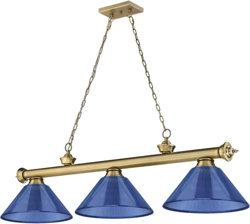 Vista 7 de Z-Lite 2306-3RB-ARDB - Colgante de billar con cordón, 3 luces, 180 vatios totales, latón frotado