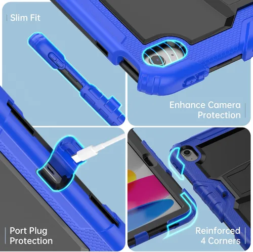 Vista 4 de Timecity Funda para iPad (A16) de 11ª/10ª generación (modelo 2025/2022) con protector de pantalla, soporte plegable, funda protectora duradera