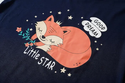 Vista 3 de Vopmocld Conjuntos de pijama de algodón de manga larga para niñas jóvenes, ropa de dormir y camisas