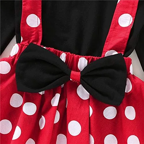 Vista 6 de Disfraz de tul para fiesta de cumpleaños con diadema de lunares para niña pequeña