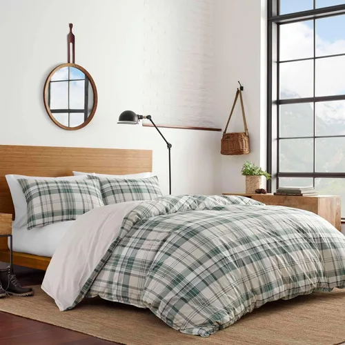 Vista 26 de Eddie Bauer - Juego de edredón twin, ropa de cama reversible a cuadros con funda a juego, peso medio para uso durante todo el año, artículos Aliso