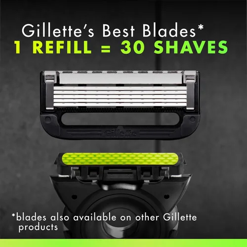 Vista 6 de Gillette Labs con barra exfoliante de Gillette para set de maquinilla de afeitar para hombre, 1 gancho de ducha, mango, 2 recambios de hoja