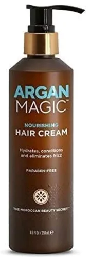 Vista 2 de Argan Magic Crema nutritiva para el cabello, hidrata, acondiciona y elimina el encrespamiento para todo tipo de cabello, sella con brillo, fabricada