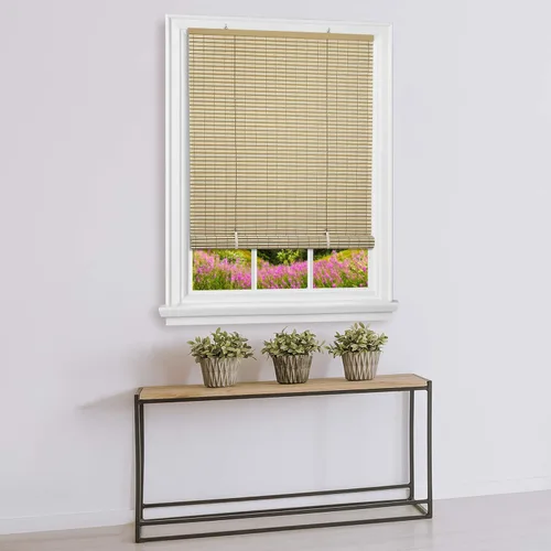 Vista 8 de Persiana enrollable de vinilo sin cordón, 30 x 72 pulgadas, carbón Carbón/Plata