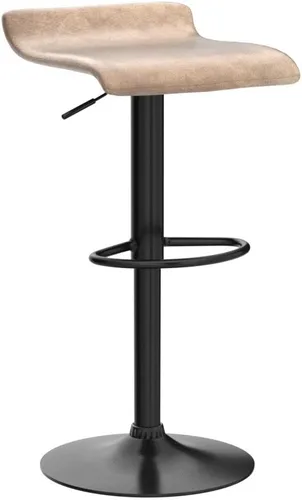 Vista 5 de Finnhomy Juego de 2 taburetes de bar ajustables, taburetes de bar giratorios para silla de altura de encimera de cocina, marrón retro