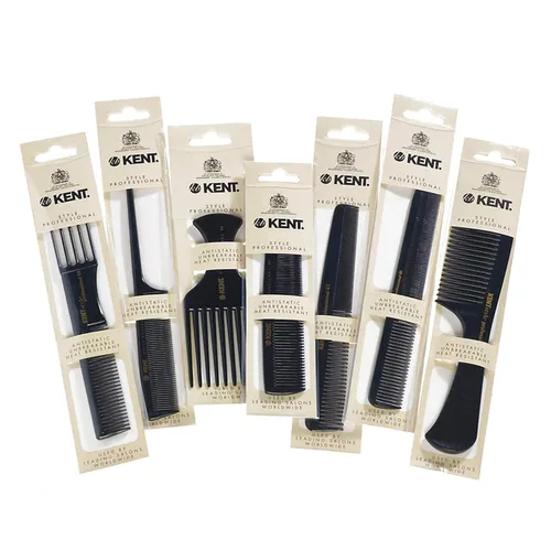 Vista 7 de Kent SPC80 Peine de corte estilo salón con dientes anchos y finos, peine profesional de corte de pelo de peluquero para peinar y burlas para todo
