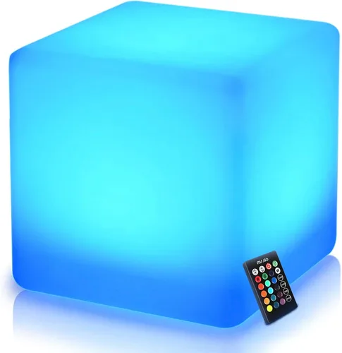 Vista 10 de Mr.Go Lámpara de ambiente de luz nocturna LED regulable de 4 pulgadas para niños y adultos, 16 colores RGB, 8 niveles de atenuación, 4 efectos
