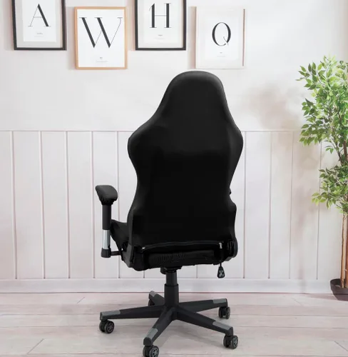 Vista 5 de Fundas ergonómicas para silla de oficina con reposabrazos, fundas elásticas repelentes al agua para adultos, videojuegos, reclinables, carreras