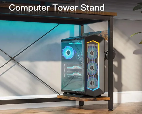 Vista 10 de Coleshome Escritorio para juegos más grande en forma de L de 66 pulgadas, escritorio de computadora esquinero, mesa de computadora resistente
