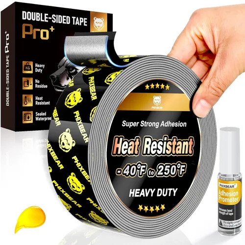 Vista 13 de PHIXBEAR 2 rollos de cinta de doble cara resistente, resistente al calor y al agua, cinta de montaje automotriz para interiores y exteriores