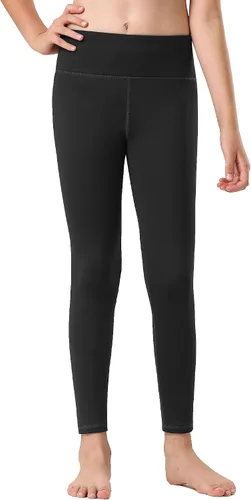 Vista 2 de Stelle Leggings con forro polar para niña, cintura alta, cálidos, para invierno, pantalones de yoga atléticos con bolsillo oculto