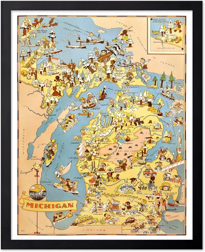 Vista 75 de Poster Master Póster retro de viaje con mapa monumental vintage de Florencia, arte italiano, gran regalo para hombres, mujeres, amantes