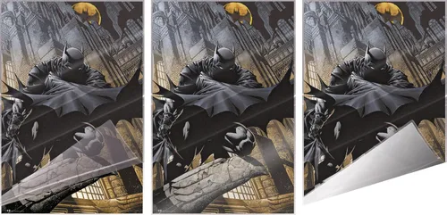 Vista 3 de Batman - Póster de DC Comics (El caballero oscuro agachado en gárgola) (tamaño: 24 x 36 pulgadas) (póster laminado)