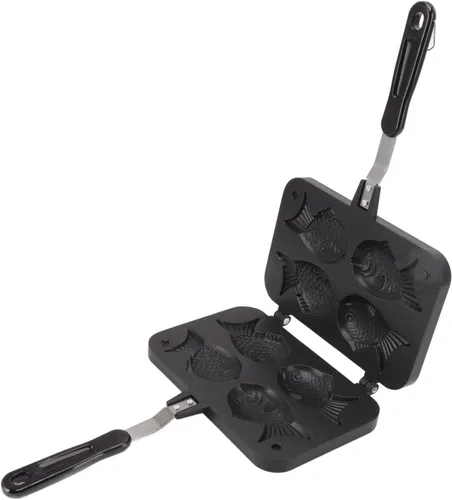 Vista 9 de Taiyaki - Molde para tartas con forma de pez, antiadherente para hacer gofres con mango largo, para hornear panqueques, molde para hacer panqueques