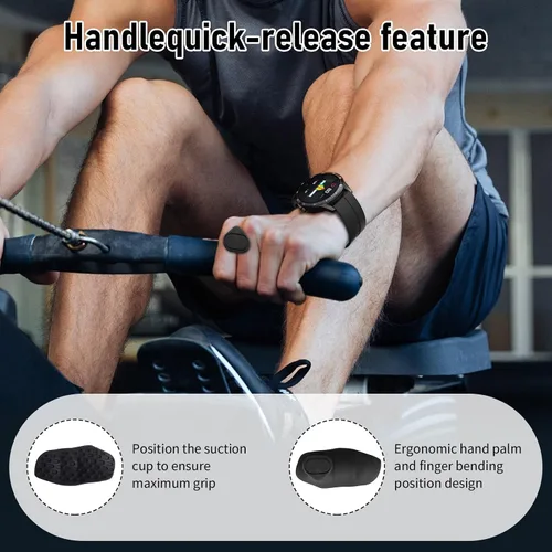 Vista 2 de Guantes de entrenamiento para mujeres y hombres, agarre antideslizante para entrenamiento de crossfit y levantamiento de pesas, empuñaduras de mano