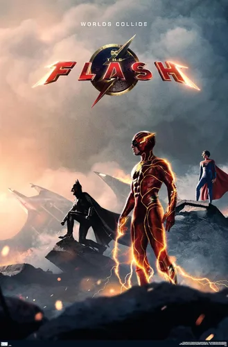 Vista 11 de Trends International DC Comics Movie The Flash - Póster de pared de una hoja, 22.4 pulgadas de largo x 14.7 pulgadas, versión enmarcada de madera