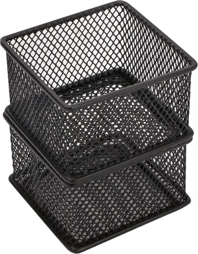 Vista 2 de Annova Organizador de cajones y estantes apilables de malla, cesta de almacenamiento, bandeja para suministros escolares y de oficina, juego de 2