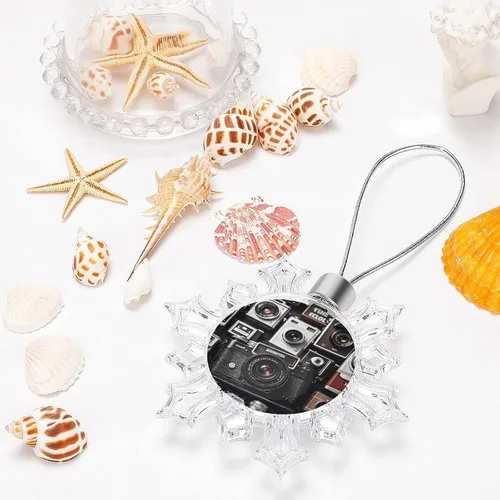 Vista 5 de Retro Cool Camera Collection Snowflake Ornaments Christmas Hanging Snowflake Decorations Christmas Snowflakes Decorations Supplies for Party