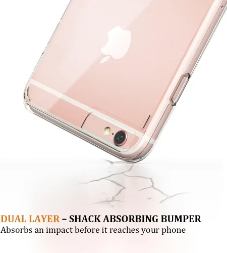 Vista 5 de Funda transparente para iPhone 6, iPhone 6S, funda híbrida transparente para parachoques, funda para teléfono inteligente, resistente a los 2-HD