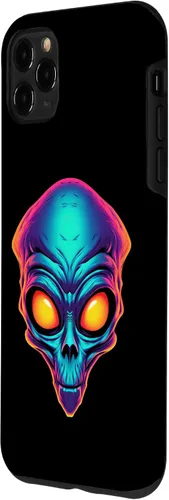 Vista 26 de iPhone 13 Pro Max Scary Alien Face UFO Alien Head Funny Alien Case