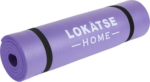 Vista 7 de LOKATSE Home - Tapete de yoga grueso multiusos con correa de transporte de alta densidad Gris