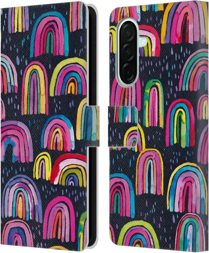 Vista 135 de Head Case Designs Officially Licensed Ninola Brushstrokes Black Summer Patterns Leather Wallet Case Compatible with Samsung Galaxy A07 4G