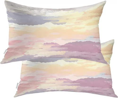 Vista 53 de Abstract Geometric Forms Throw Pillow Covers, Aesthetic Modern Art Cushion Cases Digital Blended Hidden Zipperl Decorative Pillow Covers Square