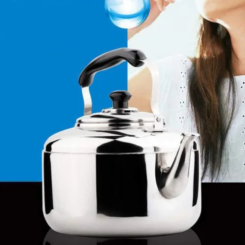 Vista 8 de Hervidor de té de acero inoxidable de 4 litros, tetera de acero inoxidable, tetera de gran capacidad, hervidor de té con mango anti-caliente