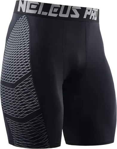 Vista 4 de NELEUS Paquete de 3 pantalones cortos de compresión para hombre