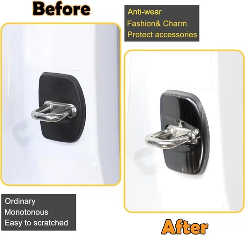 Vista 2 de CHEAYAR Cubierta protectora para cerradura de puerta de automóvil compatible con Chevrolet Corvette C8 2020-2023, cubiertas de bloqueo de puerta