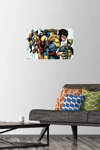 Vista 2 de Trends International Marvel Comics Wolverine - Póster de pared de Evolución, 14.72 x 22.37 pulgadas, paquete de póster premium y alfiler 2-Paquete