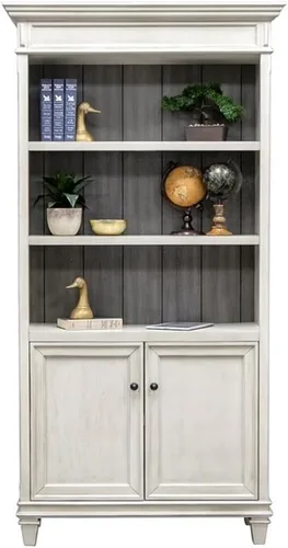 Vista 5 de Martin Furniture Estantería con puertas inferiores, color blanco