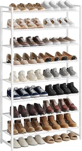 Vista 14 de Nunsino Zapatero de metal, organizador de zapatos de garaje de 6 niveles, con capacidad máxima para 30 pares, estante de almacenamiento de zapatos