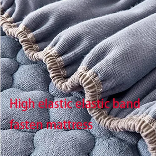 Vista 5 de FCLDESHOP Se adapta perfectamente a colchones, sábanas bajeras de franela de color sólido grueso para otoño e invierno, protector de colchón