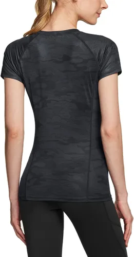 Vista 2 de ATHLIO Paquete de 3 camisas de entrenamiento de manga corta para mujer, camisetas deportivas que absorben la humedad, camisetas deportivas