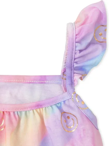 Vista 2 de The Children's Place Conjunto de pijama de 2 piezas sin mangas y pantalones cortos para niñas