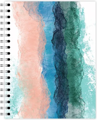 Vista 12 de Cuaderno pequeño de diseño encuadernado en espiral, diseño de puesta de sol en la playa, 9.75 x 7.5 pulgadas, 70 hojas, 100% reciclado, poages