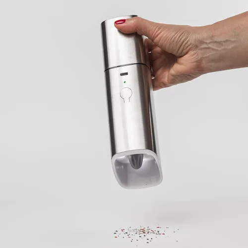 Vista 6 de KSL Gravity - Molinillo eléctrico de sal y pimienta, recargable por USB, molienda automática de 1 clic 1 molinillo de pimienta de grosor ajustable