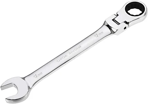 Vista 16 de uxcell Llave combinada de trinquete de cabeza flexible de 0.236 in métrica 72 dientes 12 puntos de trinquete caja terminada herramientas de llave